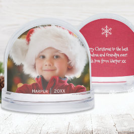 Kleinkinderen bewaren foto voor grootouders sneeuwbol