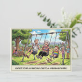 Kleinkinderen en grootouders-dag op het speelplein kaart (Staand voorkant)
