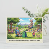 Kleinkinderen en grootouders-dag op het speelplein kaart (Staand voorkant)