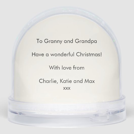 Kleinkinderen Foto voor Grootouders - Kerst Sneeuwbol (Achterkant)