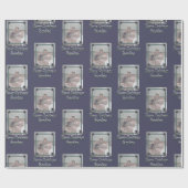 Kleinkinderen Foto Vrolijk Kerstfeest Oma Paarse Cadeaupapier (Vlak)