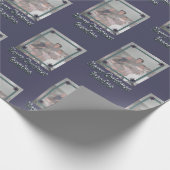 Kleinkinderen Foto Vrolijk Kerstfeest Oma Paarse Cadeaupapier (Hoek)