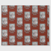 Kleinkinderen Foto Vrolijk Kerstfeest Oma Rood Cadeaupapier (Vlak)