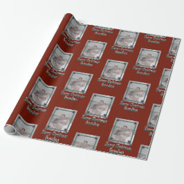 Kleinkinderen Foto Vrolijk Kerstfeest Oma Rood Cadeaupapier