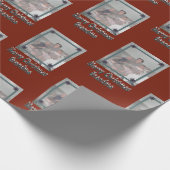 Kleinkinderen Foto Vrolijk Kerstfeest Oma Rood Cadeaupapier (Hoek)