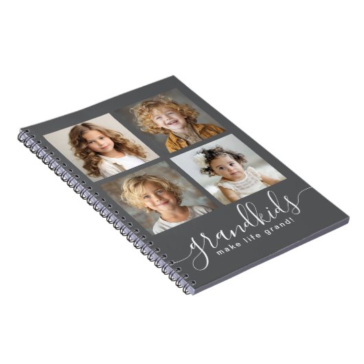 Kleinkinderen Maken Het Leven Grand 4 Foto Collage Notitieboek (Rechterzijde)