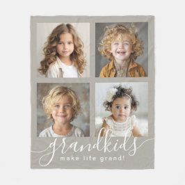 Kleinkinderen maken het leven Grand 4 Photo Collag Fleece Deken