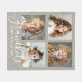 Kleinkinderen maken het leven Grand 4 Photo Collag Fleece Deken (Voorkant (Horizontaal))