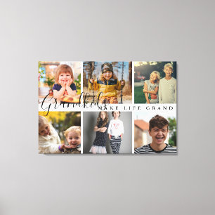 Kleinkinderen maken het leven Grand 6 foto cadeau  Canvas Afdruk