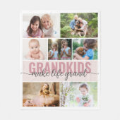 Kleinkinderen maken het leven Grand 7 fotocollage Fleece Deken (Voorkant)