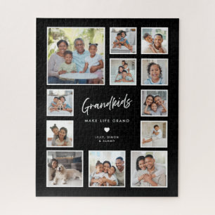 Kleinkinderen maken het leven grand citaat 12 foto legpuzzel