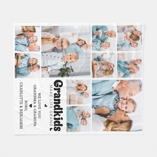 Kleinkinderen maken het leven Grand Custom 10 Phot Fleece Deken (Voorkant (Horizontaal))