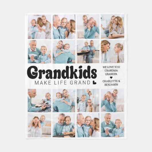 Kleinkinderen maken het leven Grand Custom 16 Phot Fleece Deken (Voorkant)