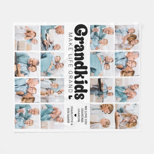 Kleinkinderen maken het leven Grand Custom 16 Phot Fleece Deken (Voorkant (Horizontaal))