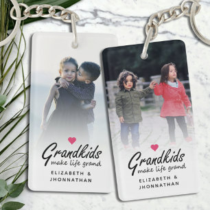 Kleinkinderen maken het leven Grand Elegant Foto O Sleutelhanger