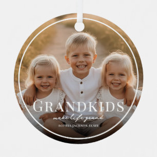 Kleinkinderen maken het leven grand Grootouder 2 f Metalen Ornament