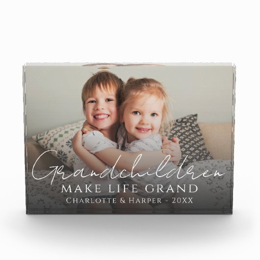 Kleinkinderen maken het leven Grand Quote Keepsake Fotoblokken (Voorkant)