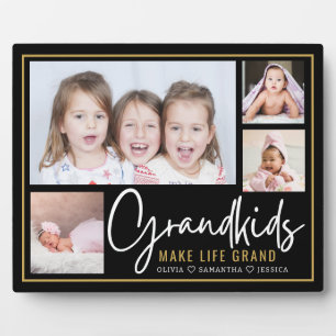 Kleinkinderen maken het leven grand zwart en goud  fotoplaat