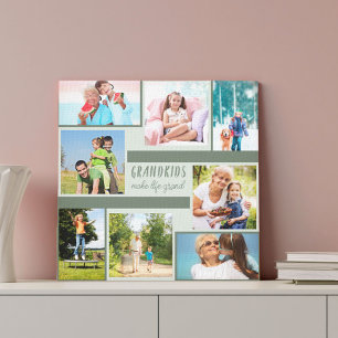 Kleinkinderen maken het leven grandioos 8 foto col canvas afdruk