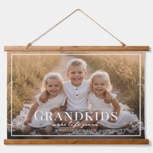 Kleinkinderen maken het leven grandioos kleinkind  hangend wandkleed