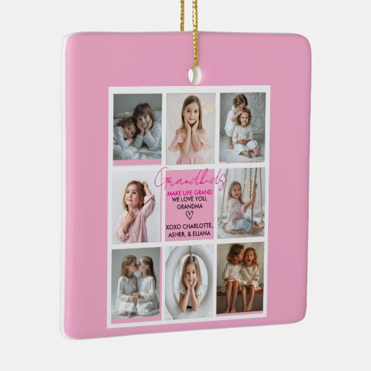 Kleinkinderen Maken Het Leven Grootmoeder 8-Foto C Keramisch Ornament (Rechts)