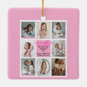 Kleinkinderen Maken Het Leven Grootmoeder 8-Foto C Keramisch Ornament (Achterkant)