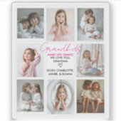 Kleinkinderen Maken Het Leven Grootmoeder 8-Foto C Sticker (Voorkant)