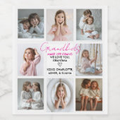 Kleinkinderen Maken Het Leven Grootmoeder 8-Foto C Wijn Etiket (Enkel label)