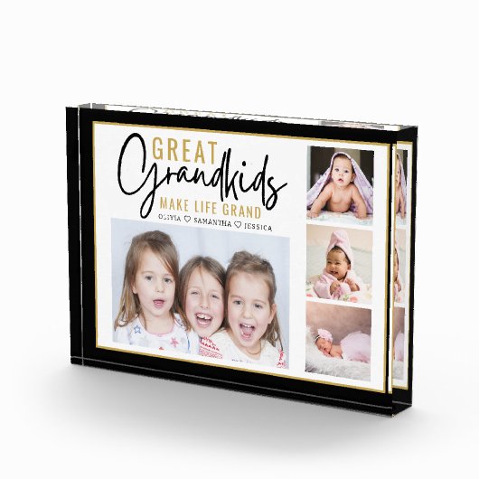 Kleinkinderen maken het leven Grootouders 4 Afbeel Fotoblokken (Rechts)