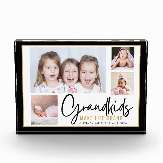 Kleinkinderen maken het leven Grootouders 4 Afbeel Fotoblokken (Voorkant)