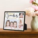 Kleinkinderen maken het leven Grootouders 4 Foto Fotoplaat<br><div class="desc">Een modern fotocollage cadeau voor grootouders met een sentimentele quote "Grandkids make life grand".Personaliseer met 4 afbeeldingen en kleinkinderen namen om het een onvergetelijk cadeau te maken voor kerst moederdag,  grootouders dag en verjaardag..</div>