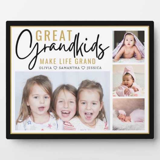 Kleinkinderen maken het leven Grootouders 4 Foto Fotoplaat (Voorkant)