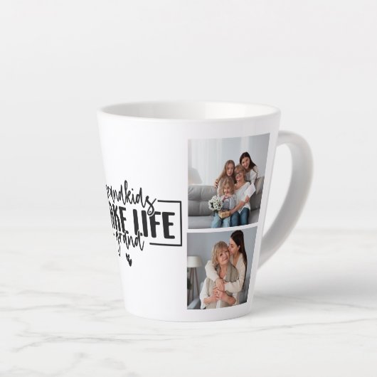 Kleinkinderen maken het leven groots - latte / kof latte mok (Rechterhoek)