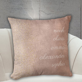 Kleinkinderen Namen Minimale Roze Gouden Glitter Kussen