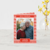 Kleinkinderen Opa Oma Foto Prettig Kerstmis Kaart (Gele Bloem)