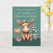 Kleinkinderen Schattig Funny Moose Christmas Kaart (Gele Bloem)