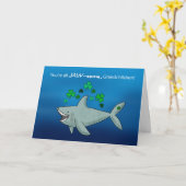 Kleinkinderen St Patricks Day Shark met Shamrocks Kaart (Gele Bloem)