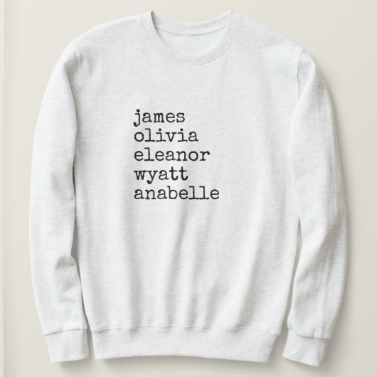 Kleinkindernamen op oma cadeau trui (Design voorkant)