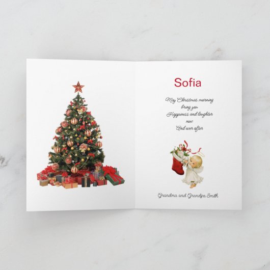 Kleinkind's Naam Sinterklaas Kerstmis Feestdagen Kaart (Binnen)