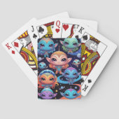 Kleinkleurige aliens in de ruimte pokerkaarten (Achterkant)