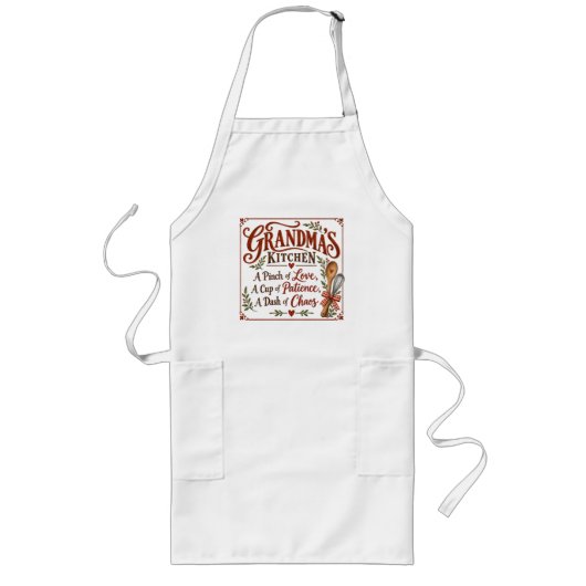 Kleinmoeders Keuken Lang Schort (Voorkant)