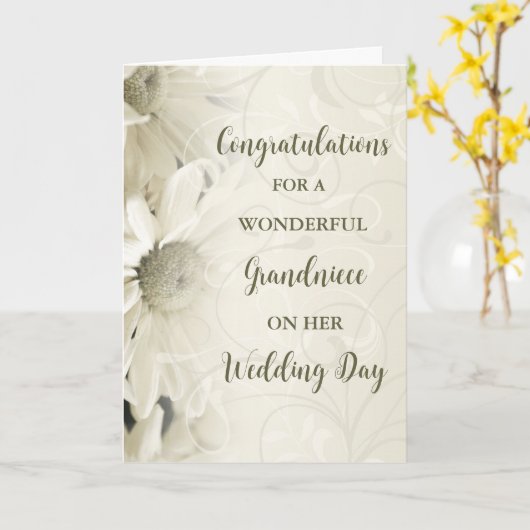 Kleinnige trouwdag gefeliciteerd kaart (Gele Bloem)