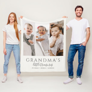 Kleinodiën van oma 3-foto-collagecadeau fleece deken