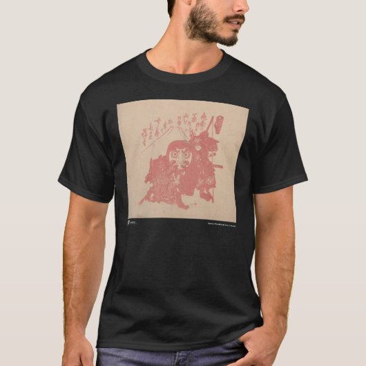 Kleinpokkendrukletter T-shirt, zwart T-shirt (Voorkant)