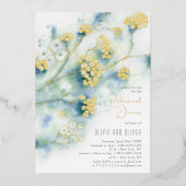 Kleinschalig Dinner Voor de Proefbruiloft met Witt Folie Uitnodiging (Voorkant)