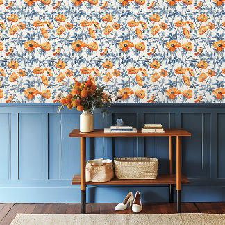 Kleinschalige Art Nouveau California Poppies Behang