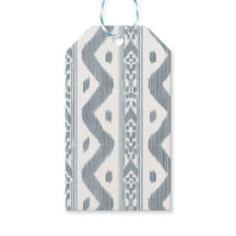 Kleinschalige blauwe Ikat op Crème
