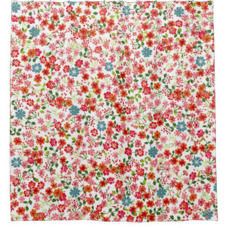 Kleinschalige bloemen, calico stijl naadloze achte douchegordijn
