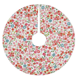 Kleinschalige bloemen, calico stijl naadloze achte kerstboom rok