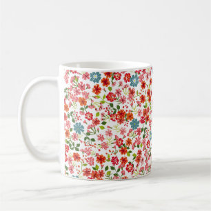 Kleinschalige bloemen, calico stijl naadloze achte koffiemok